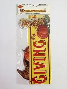 Beistle Happy Thanksgiving 35in Streamer Banner Wall or Window Decorations NOS - Picture 1 of 3