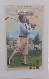 Golf Lithograph Robert T. Jones, Jr. "The Grand Slam"