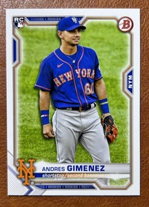 ANDRES GIMENEZ RC - 2021 Bowman Baseball - Base Card #8 - New York Mets ROOKIE