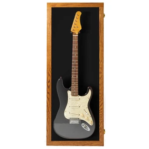 PENNZONI Premium Oak Electric Guitar Display Case, Made from Ultra Clear Acrylic - Picture 1 of 17