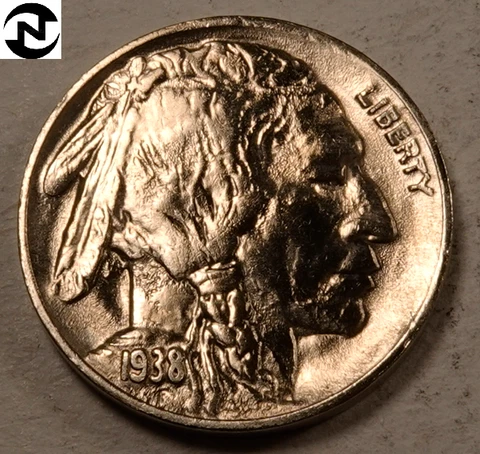 1938-D Buffalo Nickel ~ Almost Uncirculated+ (AU+) ~ Better Date! ~ 1 Coin Cover
