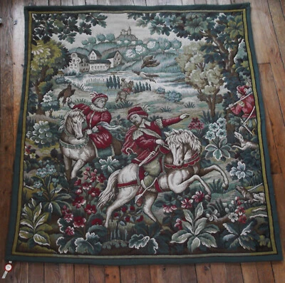 Tapisserie "Chasse aux Faucons"  1m30 x 1m20 PANSU Tapisseries des Louvières - Photo 1/4
