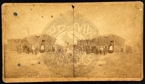 1880's RARE Sod House School Stereoview Mankato Kansas KS photo - Picture 1 of 6