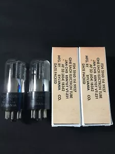 MATCHED PAIR SYLVANIA JAN CHS 6SN7GT VT-231 Audio VACUUM TUBES TEST NOS F.8101 - Picture 1 of 3