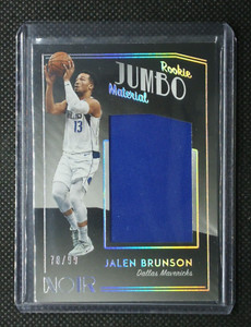 Jalen Brunson 2018-19 Panini Noir Rookie Jersey Patch #/99 Player Worn