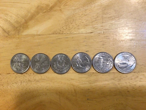 2009 D Quarters Complete Set Of 6, DC and Territories, Nice Coins Cover