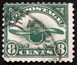 US Stamp Scott #C4 ~ Radiator & Propeller, dark green 8c 1923 Airmail GR06 - Picture 1 of 2