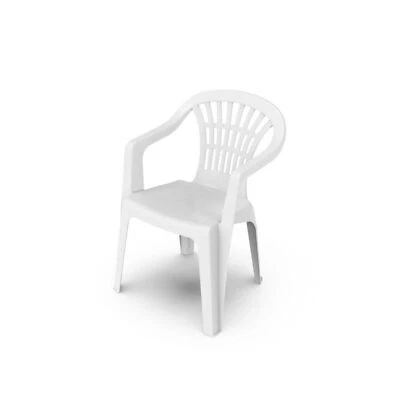 IPAE-PROGARDEN SPA Gartenstuhl Monoblock Lyra Weiß Stapelstuhl Bistrostuhl Stapelsessel Balkonstuhl