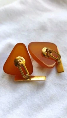 Hermosos gemelos amarillos ámbar báltico naturales vintage soviéticos. Foto 1 de 4