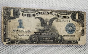 1899 $1 Black Eagle Silver Certificate Blue Seal Large Size Note * - Picture 1 of 8