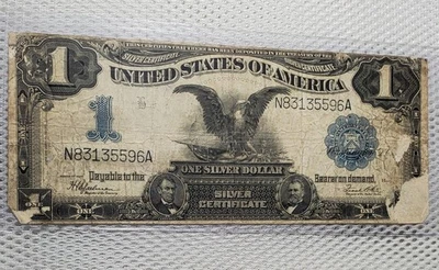 1899 $1 Black Eagle Silver Certificate Blue Seal Large Size Note * - Image 1 of 4