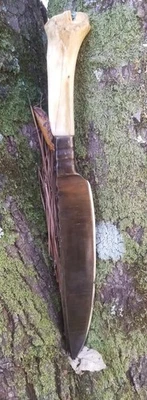 Ponto de queda de dois gumes com reforço integral e cabo de osso de veado - Imagem 1 de 4