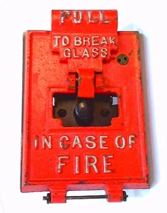 ✅  Fire Alarm~Fire Pull Station~Pull To Break Glass~Rare~Vintage - Picture 1 of 7
