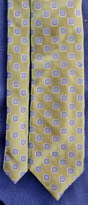 CORBATA DE CUELLO de seda DAVID DONAHUE para hombre - verde y azul, tela italiana, hecha en EE. UU. Foto 1 de 4