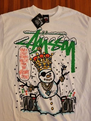 NEW VTG Stussy CREW Frosty Snowman Christmas Limited Ape Bape Marvel M 2008 - Image 1 of 4