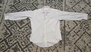 Vintage 1970s White Long Sleeve Button Up Shirt Size L - Picture 1 of 4
