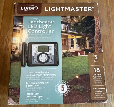 Orbit LightMaster LED Landscape Light Controller 3-Zone 83700 60W Open Box New - Image 1 of 4