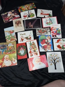 18 Used Christmas Santa Claus MCM Vintage Greetings Cards Christmas Card Used - Picture 1 of 13
