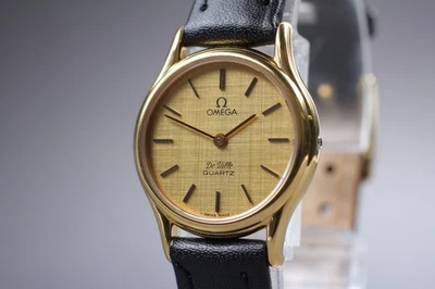 Vintage 1980s Omega De Ville Cal.1365 Gold Dial Quartz Womens Watch From JAPAN - Image 1 of 4