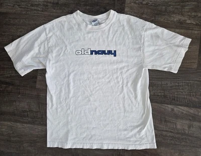 Camisa Vintage Antigua Azul Marino Niños Jóvenes Grande Blanca Gráfica Cuello Redondo Patinador Años 90 Y2K Foto 1 de 4