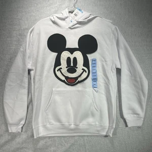 Disney Mickey Mouse Hoodie Damen L Pullover bestickt Gesicht Grafik Sweatshirt - Bild 1 von 14