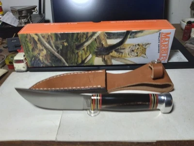 Marbles Gladstone Mich Fixed Blade Hunter Buffalo Horn Handle  - Image 1 of 4