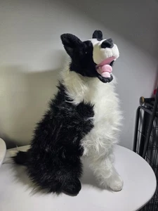 Melissa & Doug 26" Life Size Border Collie Sitting Realistic Plush Stuffed Dog - Picture 1 of 8