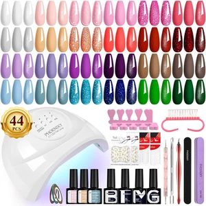 Gel Nail Polish Kit with U V Light 48W,44 Pcs 72 Effect Gel Nail Polish Set Base - Picture 1 of 12