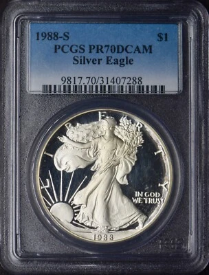 1988-S American Silver Eagle - PCGS PR70DCAM - ✪COINGIANTS✪ - Image 1 of 2