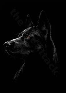 Dutch shepherd portrait metal wall sign - Picture 1 of 1