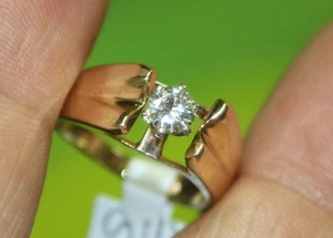 Anillo de compromiso solitario clásico de oro amarillo de 14K de 0,40 tcw diamante talla 5,75 - Imagen 1 de 12