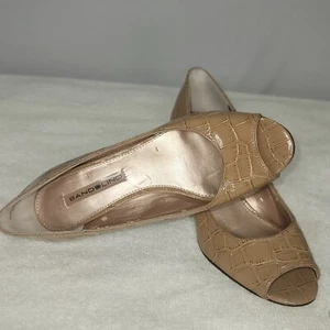 GUC Women's Sz 6M (US) Bandolino Brown Crocodile Style 2" High Heels - Picture 1 of 15
