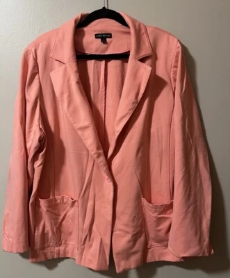 Blazer Lane Bryant de un botón con bolsillos de parche talla 22 rosa Foto 1 de 4