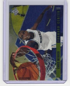 TARJETA DE INSERTO DE VIDRIO CHRIS WEBBER 1993 CUBIERTA SUPERIOR DETRÁS DEL VIDRIO #G7 WARRIORS ¡BONITA! - Imagen 1 de 2