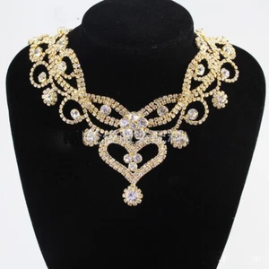 Crystal Rhinestone Diamante Applique Motif Flower Trim DIY Wedding Jewelry Craft - Picture 1 of 13