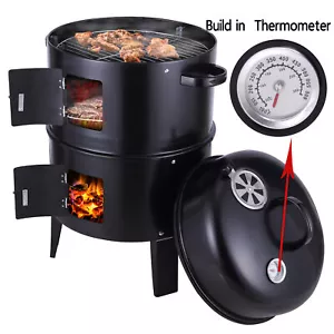 BBQ Charcoal Grill Barbecue Steamer Cooking Patio Backyard Barbecue Tabletop - Picture 1 of 13
