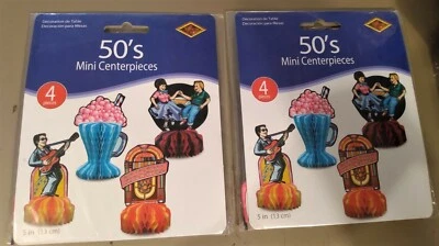 Rock n Roll Music 50's  Mini Centerpiece Paper Table Party Decoration  (8 pc) - Image 1 of 4