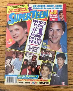 Super Teen Magazine February 1986 Michael J Fox Don Johnson Rob Lowe AS IS READ - Foto 1 di 6