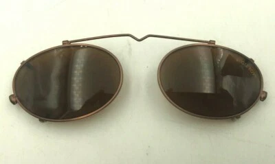 Gafas de sol vintage Bugle Boy bronce metal ovaladas clips con clip Italia Foto 1 de 4