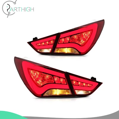 Conjunto de luces traseras rojas para Hyundai Sonata 2011-2014 freno de giro trasero izquierdo+derecho Foto 1 de 4