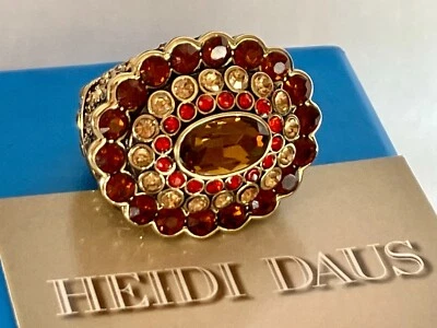 ANILLO HEIDI DAUS MULTICOLOR CRISTAL ROJO AMARILLO MARRÓN CHOCOLATE 5 MG Foto 1 de 4
