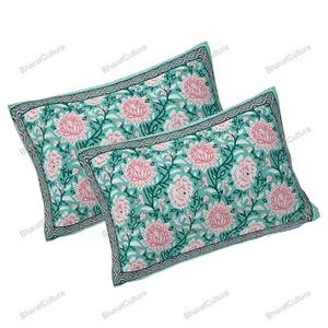Nuevo Diseño Jaipuri Estampado Jaipuri Tamaño King Cama Set Con 2 Fundas de Almohada - Imagen 1 de 6
