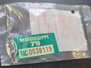 Placa de matrícula de motocicleta Mississippi 1979 etiqueta adhesiva como nueva 79 - Imagen 1 de 2