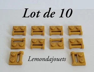 Lego 48336 10 x Plat modifié Plaque Plate 1x2 Poignée Pearl Gold Handle 2x1 Doré - Picture 1 of 5