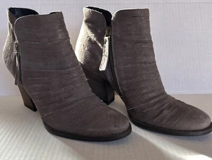 Paul Green double Zip Up Grey w/silver specs Ankle Boots Booties Size 6.5 - Picture 1 of 11