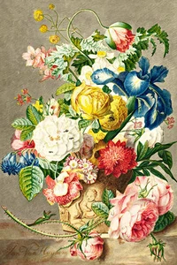 Flower Piece A1 by Jan van Huysum High Quality Canvas Print - Picture 1 of 1