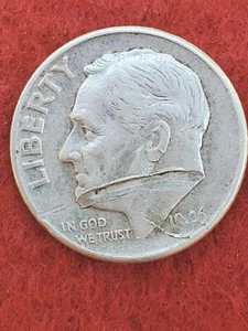 1946 Error Roosevelt Dime 10 Cent Coin Obverse And Reverse Have Both Been Scored - Picture 1 of 6