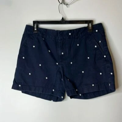 Tommy Hilfiger Womens Navy Blue and Silver Polka Dot Shorts SIZE 6 - Изображение 1 из 4