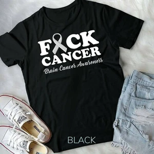 Fck Cancer shirt Brain Cancer Awareness Tshirt Gifts T-Shirt Unisex T-shirt - Picture 1 of 11