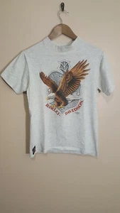 Vintage 1991 Harley Davidson 3D Emblem Eagle T-Shirt Size Medium Double Sided - Bild 1 von 7